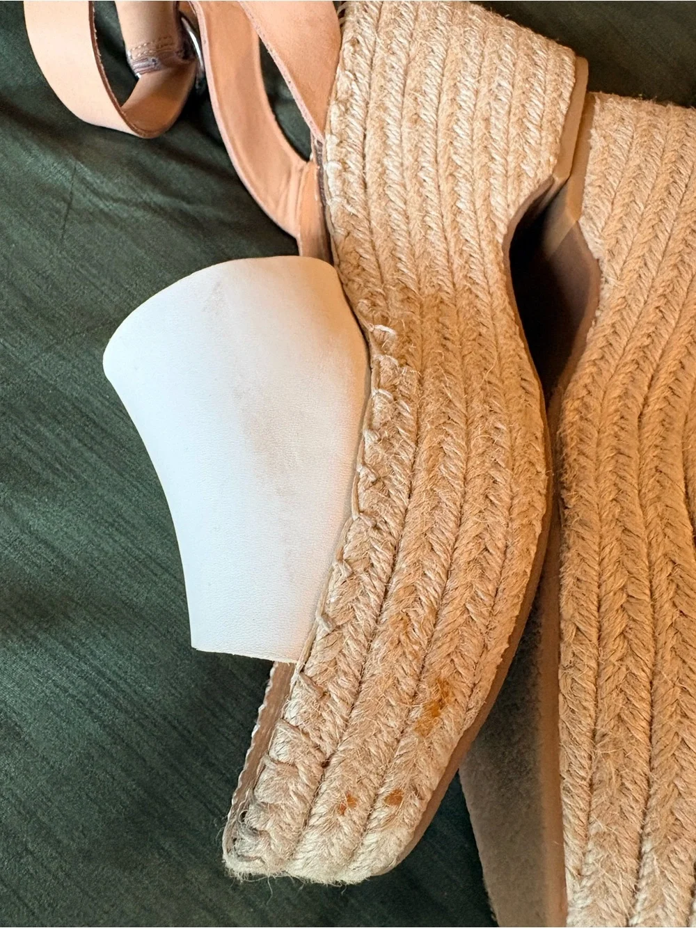 Dolce Vita White and Nude Espadrille Wedge Sandals